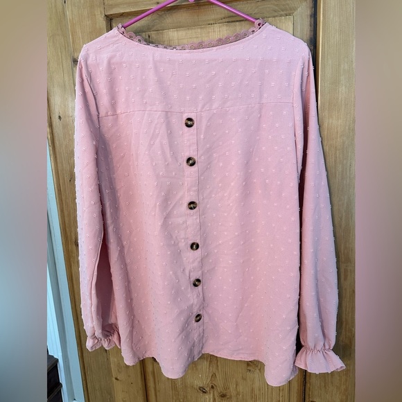 Women’s Basics Pink Long Sleeve Shirt Lightweight Like New - Picture 2 of 5